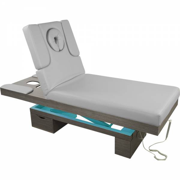 023815 Elektrische Massageliege Wellnessliege grau mit LED