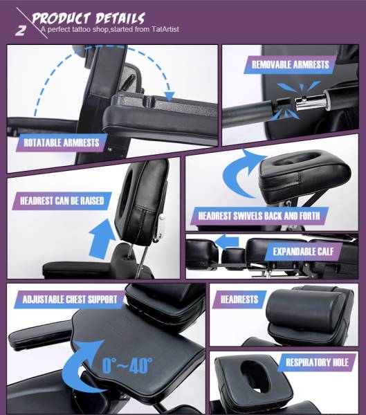 Professioneller Tattoostuhl in schwarz 154604