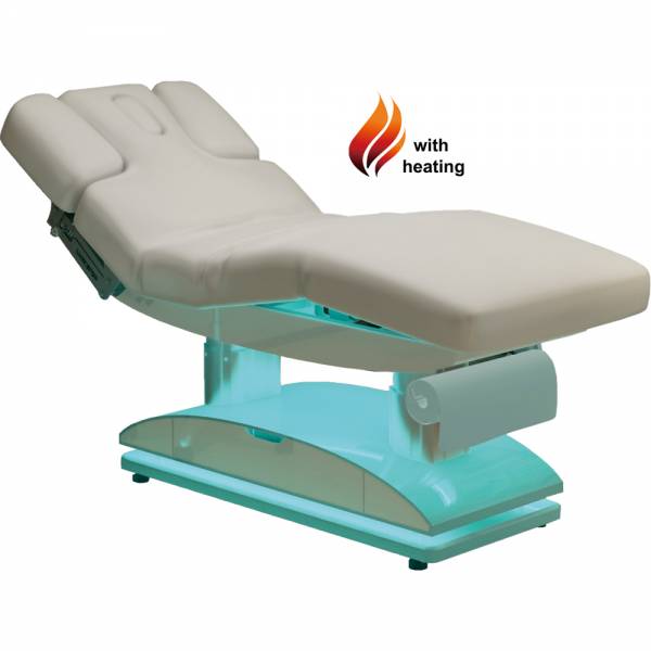 Table de massage L02255HL Blanche avec chauffage &amp; LED 4 moteurs