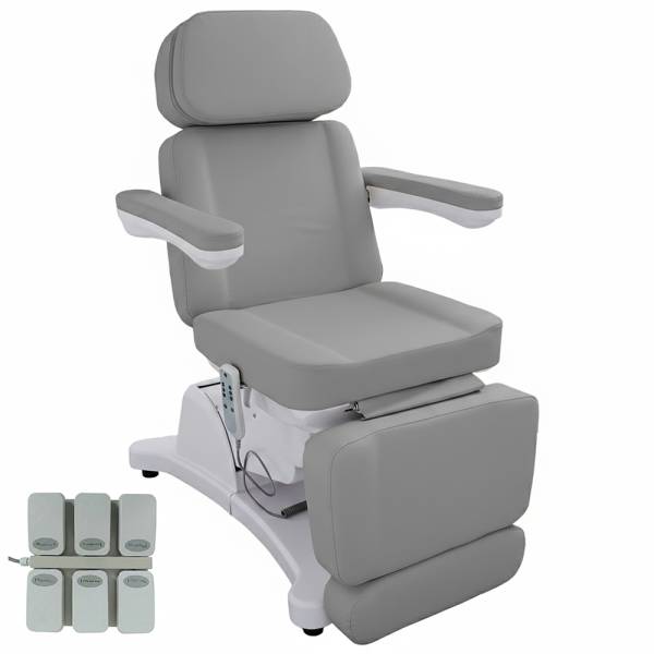 Lettino da estetica completamente elettrico 3 motori grigio Medeo 127701