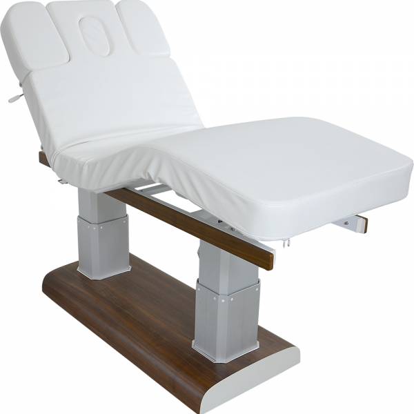 Massageliege Braun / Weiß mit 4 Motoren L36684a