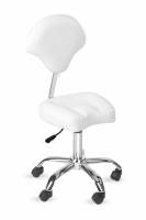 Arbeitshocker A03610a Weiss mit Rückenlehne Arbeitshocker A03610a Weiss mit Rückenlehne