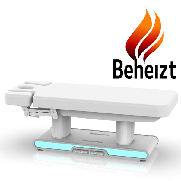 Elektrische Wellnessliege Massageliege Euro 4 Motoren Heizung LED weiß L00342H