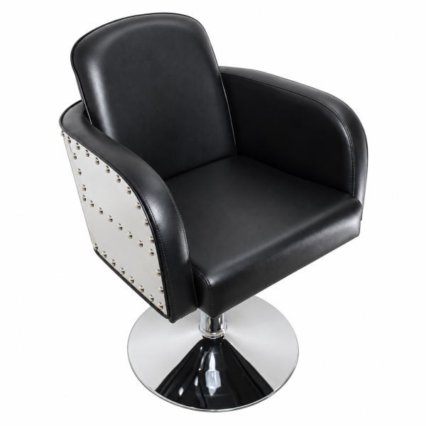 Barber Chair im Aviator-Stil höhenverstellbar & drehbar, schwarz & metall 205572