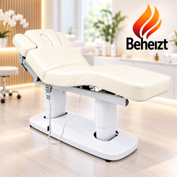 Kosmetikliege Massageliege elektrisch Memoryfunktion 4 Motoren Heizung LED weiß L00042HL Preorder