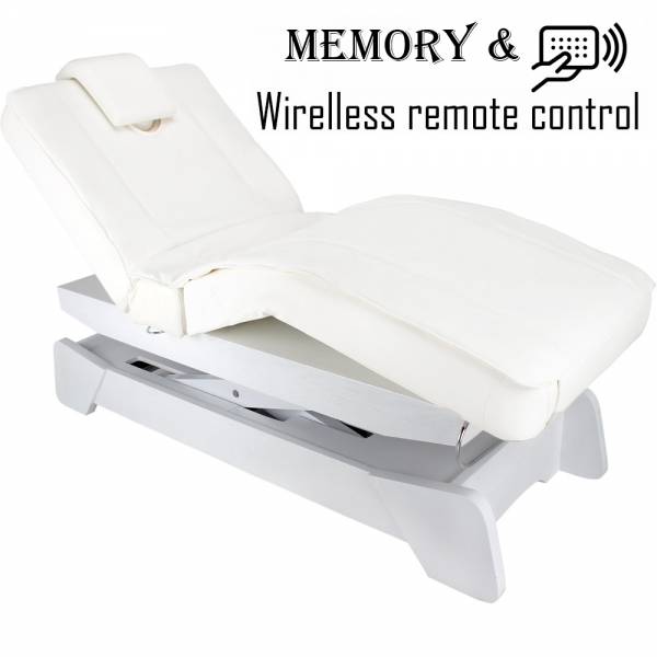 Massageliege L00208m Wellnessliege mit Memory weiß