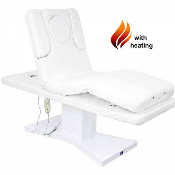 Elektrische Massageliege Wellnessliege weiß mit Heizung 003805H