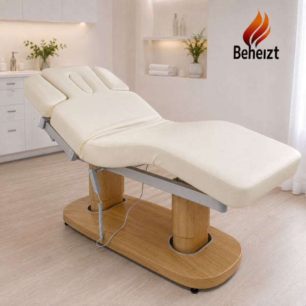 Kosmetikliege Massageliege elektrisch Memoryfunktion 4 Motoren Heizung LED weißholz L00342HLPreorder