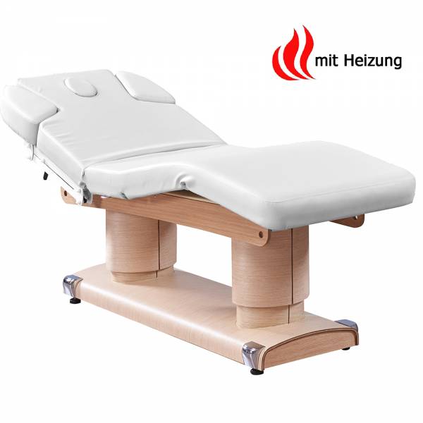 033838H Massage table white / wood with 4 motors heating &amp; memory