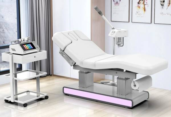 Massageliege L02275H Weiß mit 4 Motoren & Heizung