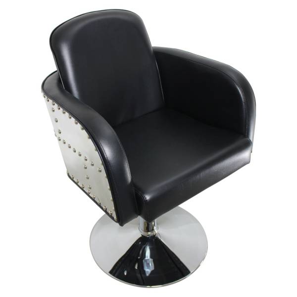 Barber Chair im Aviator-Stil höhenverstellbar & drehbar, schwarz & metall 205572