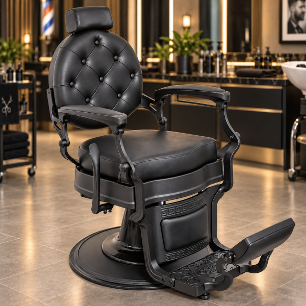 Herrenfriseurstuhl Barberstuhl schwarz 205168B