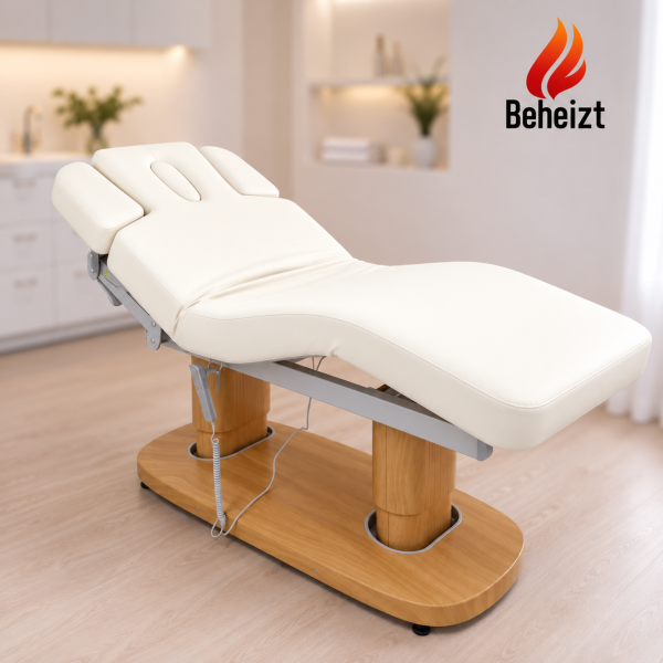 Kosmetikliege Massageliege elektrisch Memoryfunktion 4 Motoren Heizung LED weißholz L00342HLPreorder