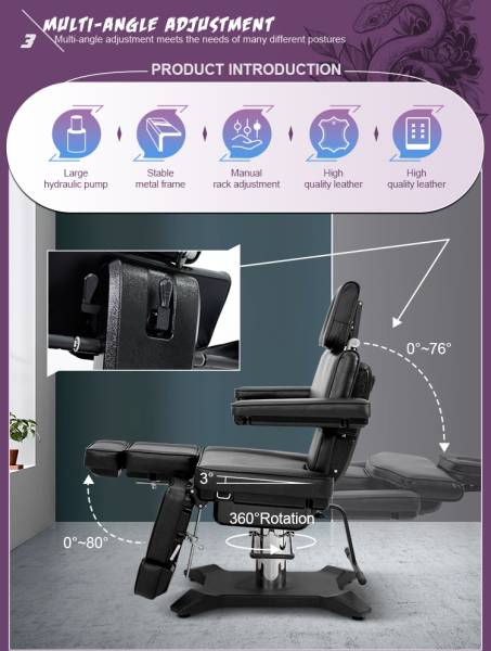 Professioneller Tattoostuhl in schwarz 154604